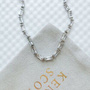 Kendra Scott Silver White Crystal Juliette Strand Necklace NEW